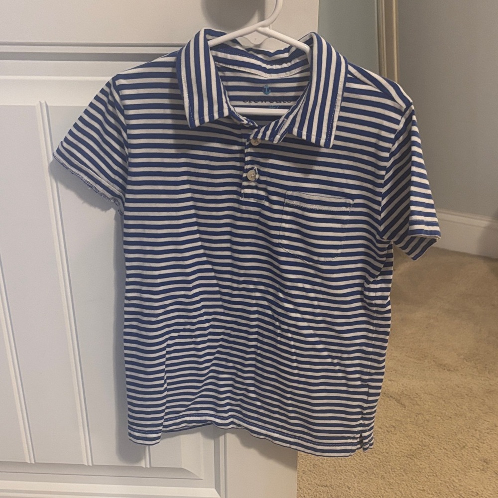 J. Crew Blue and White Striped Kids Polo